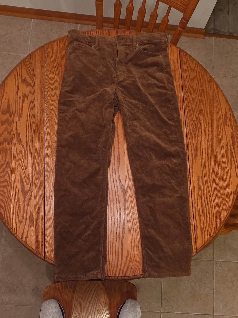 Banana Republic Women's High Rise Straight Leg Brown Corduroy Pants size 33-29